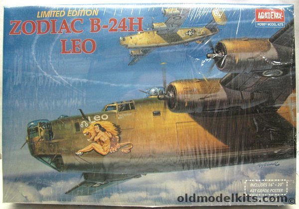 Academy 1/72 Consolidated-Vultee B-24H Liberator -  'Leo' with 'Art Grade Poster' of Box Artwork, 2172 plastic model kit